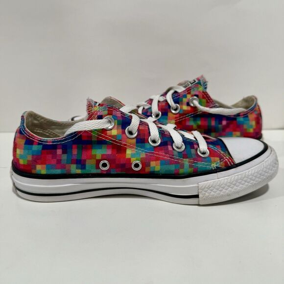 Converse Chuck Taylor Pixel Shoes  W6/M4 Pink Blue White Canvas Lace Up Sneakers - Picture 6 of 11